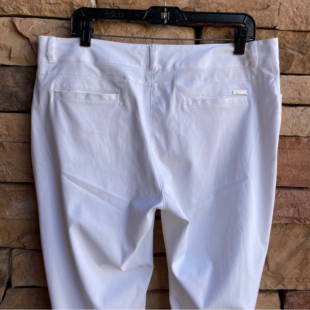 Adidas bright white lightweight pants Women 14 Like New - Picture 7 of 13